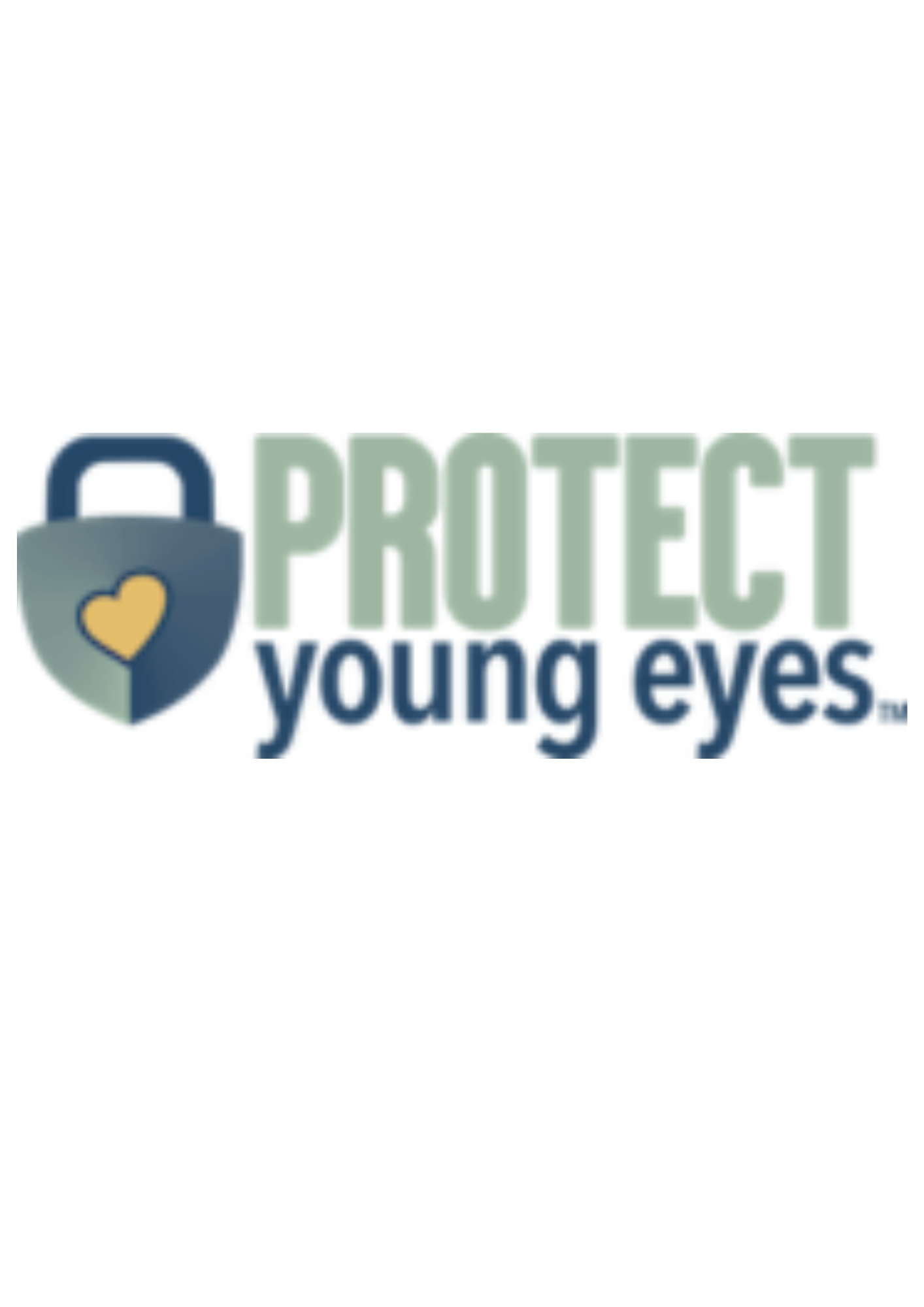 Logo for Protect Young Eyes featuring a shield with a heart and the words 'Protect Young Eyes'