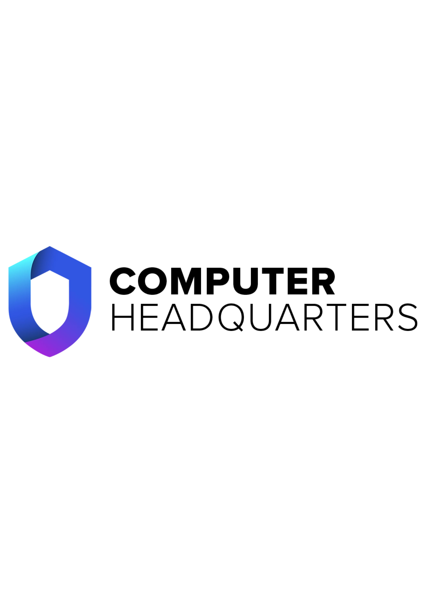 Computer Headquarters logo: blue-to-purple shield icon with bold 'COMPUTER HEADQUARTERS' wordmark.